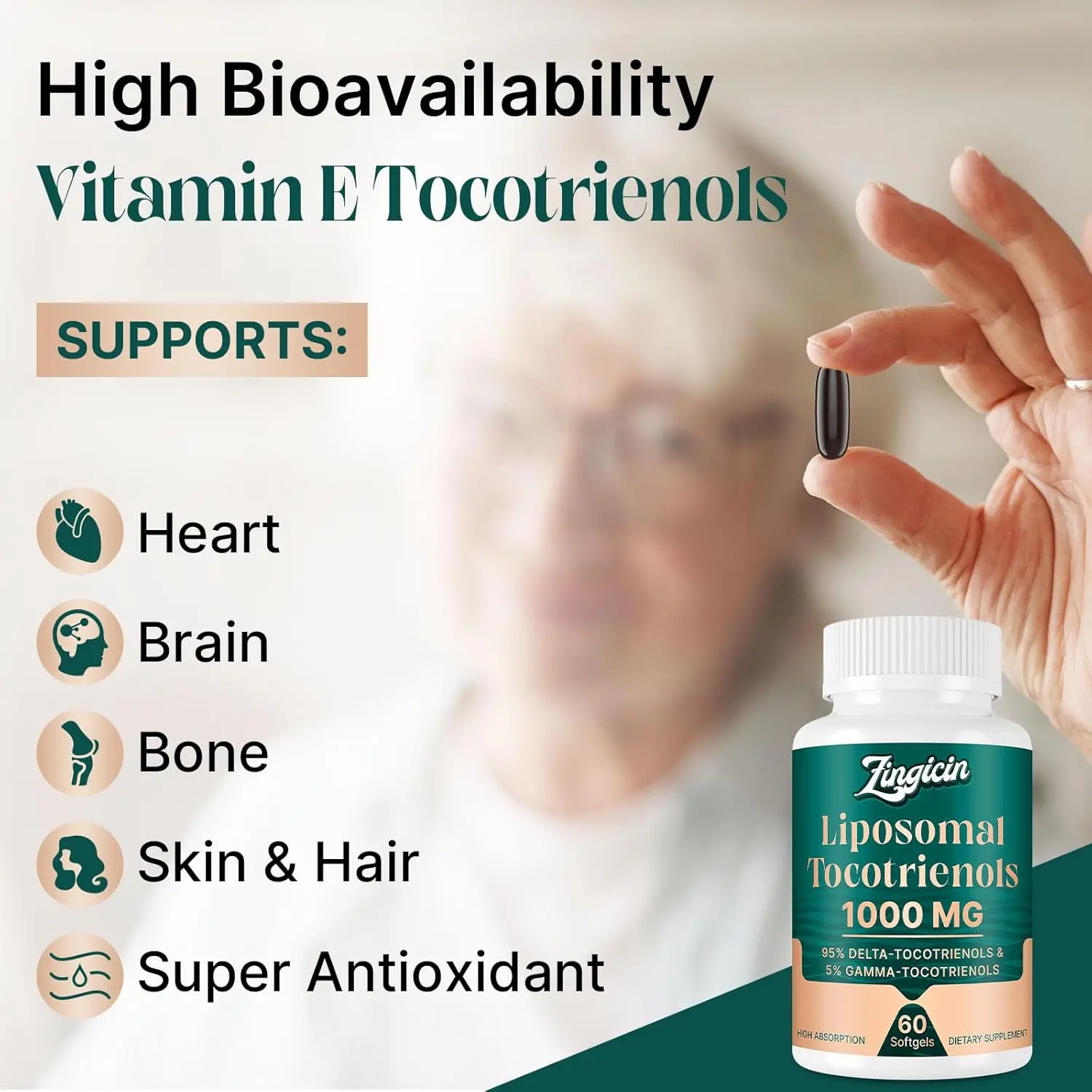 Zingicin Liposomal Tocotrienols Supplement 1000mg
